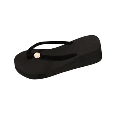 Imagem de Chinelo feminino fashion casual verão praia litoral uso ao ar livre sensação flor estilo boêmio chinelos para mulheres, vários tamanhos, Bege, 35