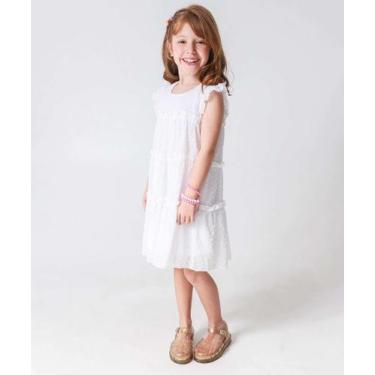 Imagem de Vestido Infantil Plumette Marisa Tam 4 a 10 Off White-33000, Off white