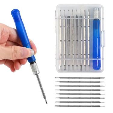 Imagem de 1 conjunto de chaves de fenda de precisão 16 em 1 com pontas magnéticas, kit de reparo compacto portátil de várias pontas para celular, laptop, óculos, relógio, azul