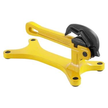 Imagem de Baoblaze Torno de alumínio para tubos, leve e fácil de usar, com de aperto automático para diâmetros de 1/8" a 1,5", Amarelo