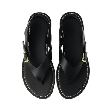 Imagem de Sandália Rasteira Feminina Fivela Lateral Estilosa Macia Confortável RD (PRETO, BR, Adulto, Numérico, 36)