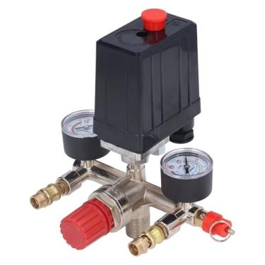 Imagem de Válvulas de manômetros de regulador do coletor de pressão 90-120PSI para compressor de ar