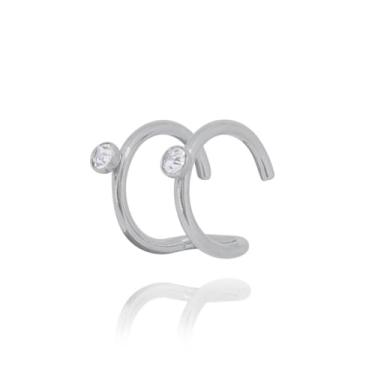 Imagem de Piercing Falso Conch de Pressão em Aço Inox Antialérgico com Zircônia - Para Orelha Cartilagem (Conch e Hélix)