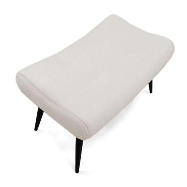 Imagem de Puff Sher Linho Bege A19 Pés Palito De Ferro - D'Rossi - DROSSI