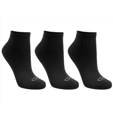 Imagem de Kit Meia Olympikus Cano Curto Unissex, 33 ao 38, Preto
