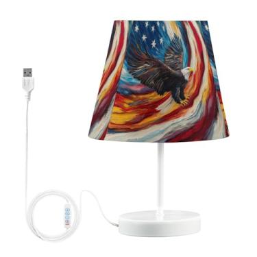 Imagem de Joisal Lâmpada de bandeira artística para mesa de cabeceira com abajur, lâmpadas de mesa para escritório, sala de estar, dormitório, casa, escritório