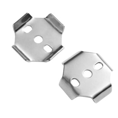 Imagem de 2 peças de substituição de barra de toalha, suporte de parede com fivela quadrada de aço inoxidável 39 x 39 mm, espaçadores de base de barra de toalha, parafusos de peça de fixação, kit de ferragens