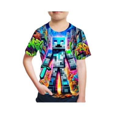 Imagem de Camiseta De Verão Para Meninos Estilo Aventura Com Estampa De Desenho 