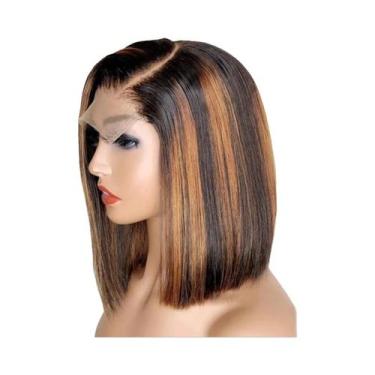 Imagem de Peruca bob brasileira com cabelo liso natural, cabelo curto, à venda, 