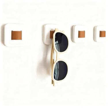 Imagem de Suporte de armazenamento de óculos de sol, suporte de parede para óculos, suporte de exibição de óculos, decoração de casa (branco)