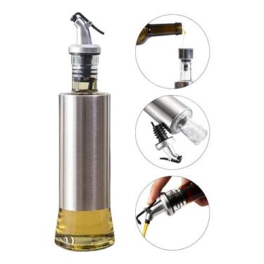 Imagem de Galheteiro eite Vinagre 300Ml Vidro Aço Inox Dosador - Top Rio