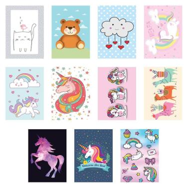 Imagem de Jogo 11 Placas Decorativas Infantil Em Mdf 2,5Mm 19X28,5Cm