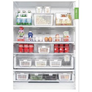 Imagem de Pote Hermético Slim Com Cesto ,Tampa Com Trava 3.050Ml Cinza