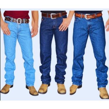 Imagem de Kit 3 Calças Masculina Jeans Country Premium Tecido Grosso Resistente 