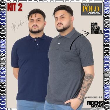 Imagem de Kit 2 Camisa Gola Polo Com Bolso Masculina Tecido Premium - RIDENS, Ma