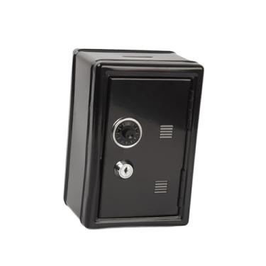 Imagem de Dynwave Cofrinho de mesa pequeno, fofo e, com fechadura e chave, em formato de porquinho, ideal para guardar artigos de papelaria, cosméticos, Preto