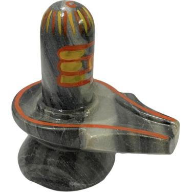 Imagem de WIGANO Pedra natural mármore Lord Shiva Lingam Puja Idol Murti-Shiv Ling Idol Murti Sculpture (12 cm)