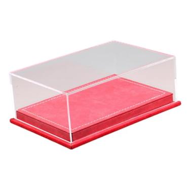 Imagem de Amagogo Vitrine Expositora para Miniaturas de Carros em Escala 1/64, Caixa Transparente para Exposição de Veículos e Objetos Colecionáveis, Vermelho