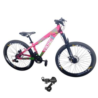 Imagem de Bicicleta 26 VikingX T25 24v Cambio Shimano Traseiro Pneu Aro 26 Balão Preto-Unissex