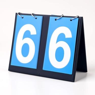 Imagem de EIMSOAH Placar esportivo de 2, 3 e 4 dígitos, marcador de pontuação portátil, contador de placar de metal de plástico, flipper de pontuação de mesa de balcão para tênis de mesa, basquete (placar para