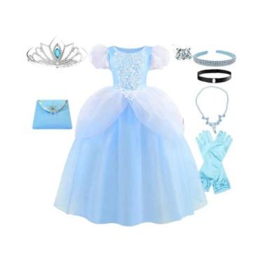 Imagem de Fantasia Deluxe De Cinderela Para Crianças, Vestido De Renda Para Fest