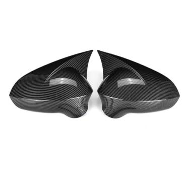 Imagem de Preto brilhante/fibra de carbono olhar retrovisor asa espelho cobre tampas compatíveis com seat leon mk2 1p ibiza mk4 6j 2008-2017 espelho caso capa(Carbon Fiber Look)
