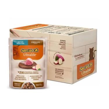 Imagem de Kit 12 Sachês Special Cat Adulto Cordeiro Ultra Life 85 g