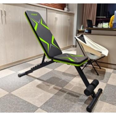 Imagem de DOMOR Banco de peso ajustável, banco de treino básico com 7 encostos para academia em casa, dobrável rápido, banco de peso estável para homens e mulheres, peito, ombros, braços, músculos, supino