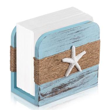 Imagem de Fiwochic Porta-guardanapos de madeira natural, porta-guardanapos de fazenda, dispensador de lenços de madeira vertical para cozinha, sala de jantar, decoração de mesa, uso interno e externo (estilo