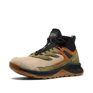 Imagem de KEEN Bota masculina Hightrail de altura média, durável, leve, respirável, de couro, impermeável, para caminhada, Safári/preto, 43