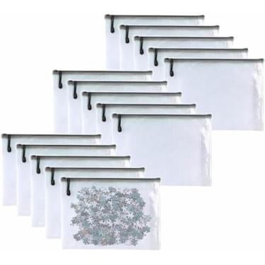 Imagem de Oaimyy Bolsa de plástico com zíper para documentos, bolsa para arquivos, para armazenamento de material de escritório - 15 peças (preto, 28 x 35 cm)
