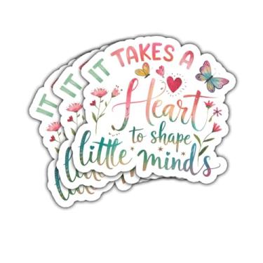 Imagem de Adesivo de 3 peças It Takes a Big Heart to Shape Little Minds Funny Teacher Appreciation Week Gift It Takes a Heart to Shape Little Minds Adesivos de carro para laptop, garrafa, caderno, caixa de