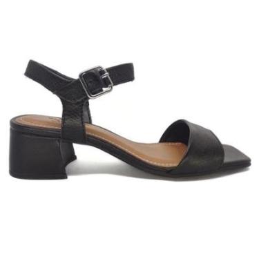 Imagem de Sandália Bottero Salto Grosso Baixo Couro com Fivela 356718-Feminino