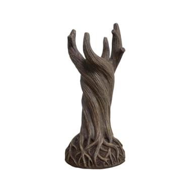 Imagem de Vaso de planta floral seca, ornamento, estátua de resina criativa, vaso interno para presentes de aniversário, casa, sala de estar, quarto, mesa (vermelho marrom)