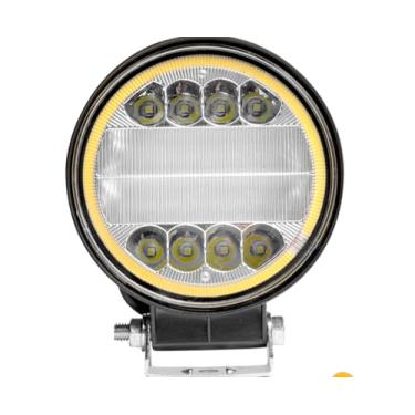 Imagem de Farol Auxiliar LED 72W Redondo Angel Eyes Strobo IP68, Bivolt 10/30V Alta Performance para Off-Road, Caminhão, Máquinas e Carretas