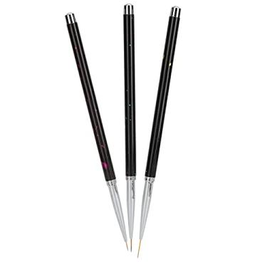 Imagem de Generic Pincéis de Forro de Arte de Unhas de Liga de Nylon Cabelo 3 Peças Conjunto para Gel Uv Pintura de Unhas Desenho Design Pincel Doméstico Salão Profissional