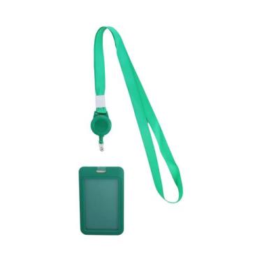 Imagem de Cordão Retrátil De Cor Pura Para Professores Com Porta-Crachá E Acessó