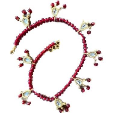 Imagem de Tornozeleiras reversíveis feitas à mão, Latão, Kundan