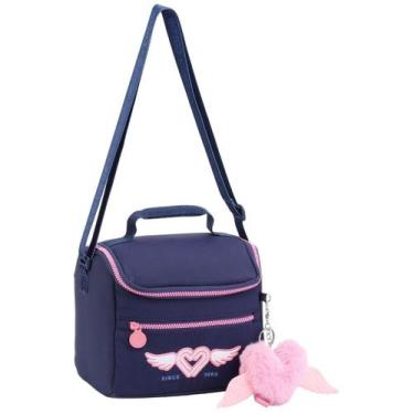 Imagem de Lancheira Térmica Escolar Infantil Design Colorido Meninas Compartimen