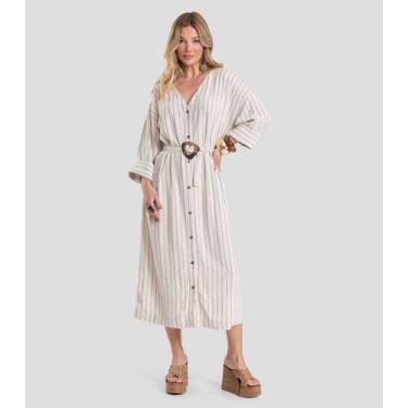 Imagem de Vestido Feminino Chemise Dianna Bege, M, Bege