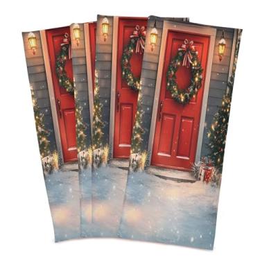 Imagem de xigua Conjunto de 4 panos de prato de cozinha para casa de Natal, toalhas de cozinha macias e altamente absorventes de secagem rápida para limpeza de pratos e limpeza manual, 71 x 45 cm