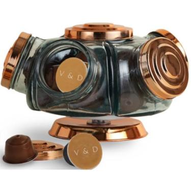 Imagem de 【Cozena】Baleiro de Vidro Giratório Bomboniere Antigo Balas e Doces (Cobre)