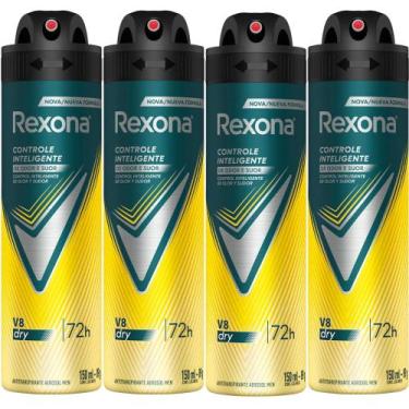 Imagem de Kit Desodorante Aerosol Rexona V8 Amarelo 150ml - 4 Unidades