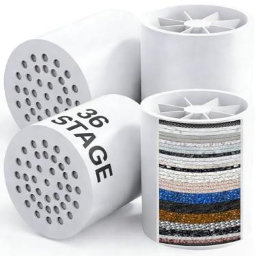 Imagem de Filtro de água de chuveiro, cabeça de chuveiro filtrada de alto rendimento de 36 estágios, filtro de chuveiro para água dura para água dura, remove cloro, flúor (substituição do filtro de chuveiro de