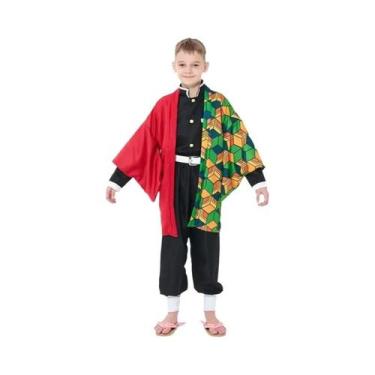 Imagem de Fantasia Infantil Kamado Tanjirou Do Corpo De Caça Demônios Com Capa D