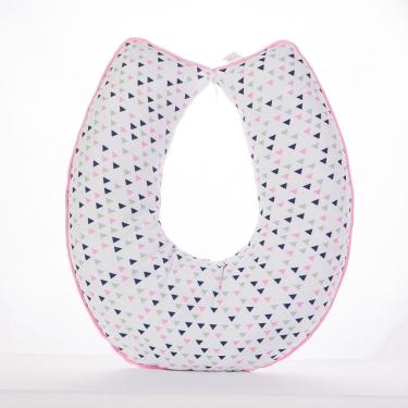 Imagem de Almofada Amamentação Luxo Para Bebê Menina Triangulo Rosa