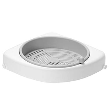 Imagem de Prateleira giratória de três cantos para banheiro, prateleira giratória para banheiro, prateleira de canto giratório, prateleira de armazenamento de cozinha