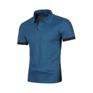 Imagem de Camisa Polo Masculina Leve De Cor Sólida Com Manga Curta, Moda De Verã