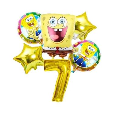 Imagem de Conjunto De Balões Do Bob Esponja E Patrick Estrela, 6 Peças, Suprimen