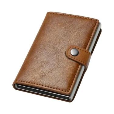 Imagem de Carteira De Fibra De Carbono Preta, Fina, Com Bloqueio RFID Para Cartõ